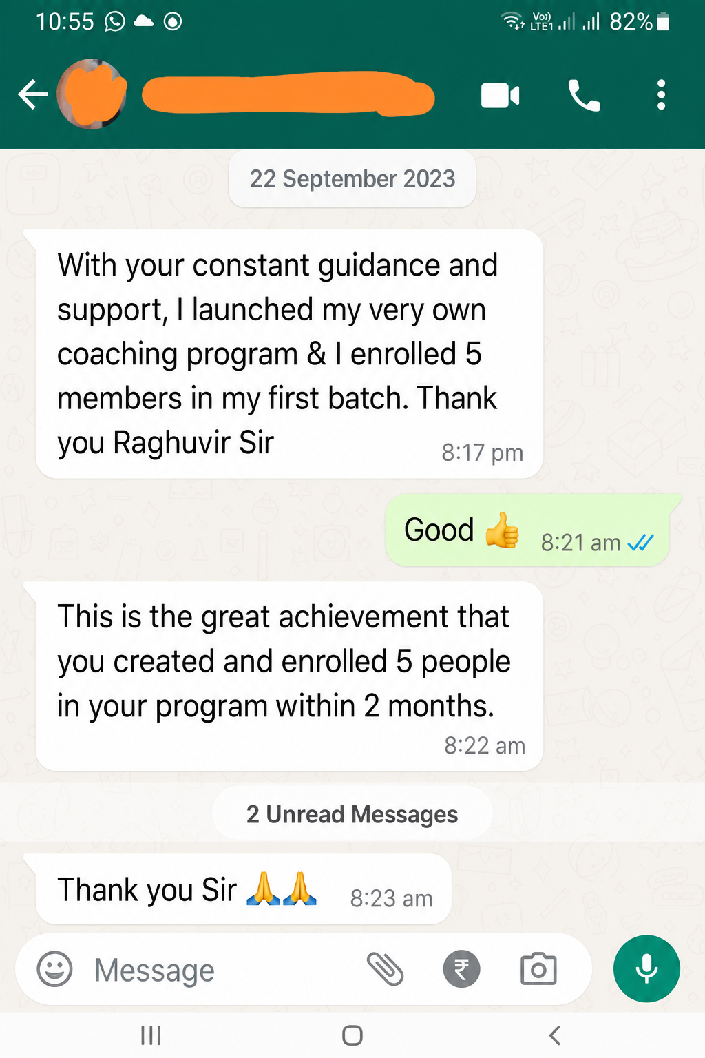 Student enrolled 5 members in first batch