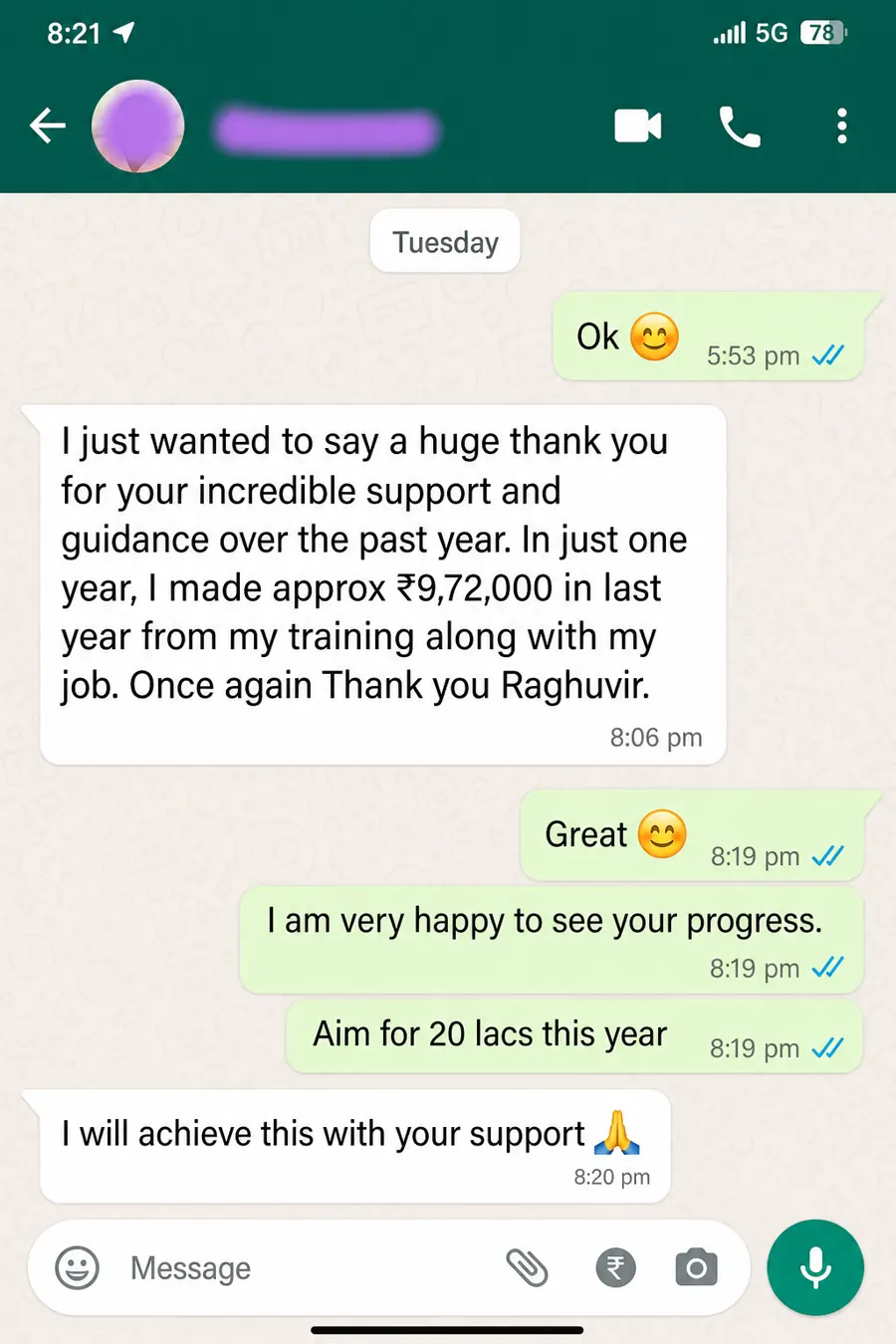 Student earned 9.72 lakhs alongside job