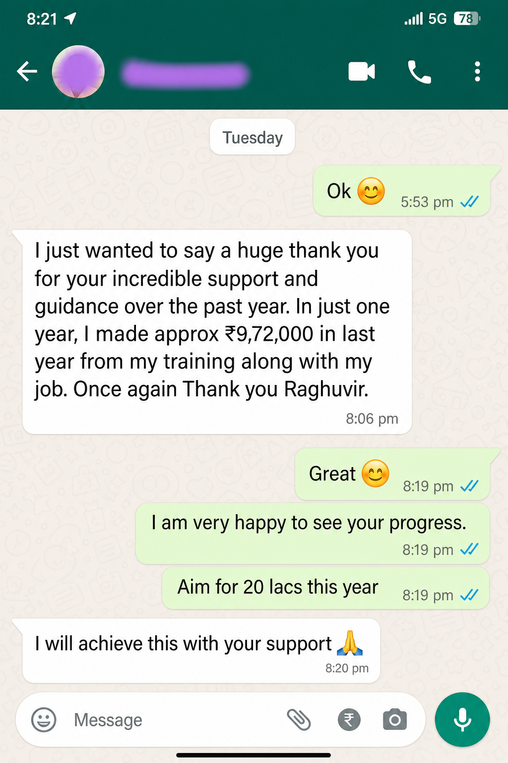 Student earned 9.72 lakhs alongside job